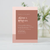 Terracotta Earthy Tones Modern Typography Wedding Kaart (Staand voorkant)
