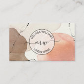 Terracotta Earthy Tones Watercolor Background Logo Visitekaartje (Voorkant)