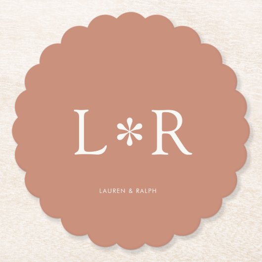 terracotta | Eenvoudig chique paar Kartonnen Onderzetters (Voorkant)