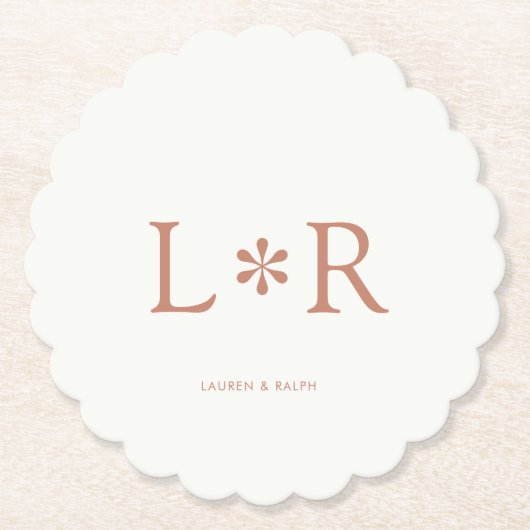 terracotta | Eenvoudig chique paar Kartonnen Onderzetters (Voorkant)