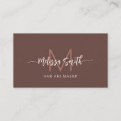 Terracotta Eenvoudig Monogram Visitekaartje (Voorkant)
