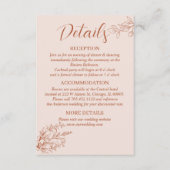 Terracotta Eenvoudige Boho Bloemen Bruiloft Detail Informatiekaartje (Voorkant)