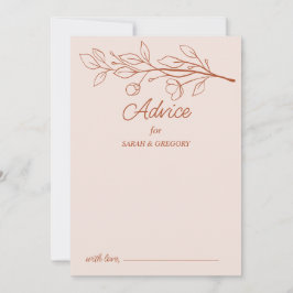 Terracotta Eenvoudige Boho Floral bruiloft advies Kaart