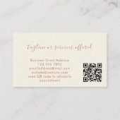 Terracotta Eenvoudige Boho QR Code Schoonheidsspec Visitekaartje (Achterkant)