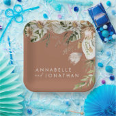 Terracotta eenvoudige botanische moderne elegante  papieren bordje (Feest)