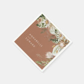 Terracotta eenvoudige botanische moderne elegante  servet (Hoek)