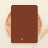 Terracotta Eenvoudige Elegante Bloemenbruiloft Kaart