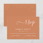 Terracotta eenvoudige elegante bruiloft RSVP-kaart RSVP Kaartje (Voorkant / Achterkant)