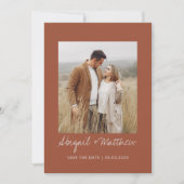 Terracotta Eenvoudige Handgeschreven Bewaar De Dat Kaart (Voorkant)