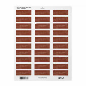 Terracotta Eenvoudige Lijn Nieuw Getrouwd Huwelijk Etiket (Full Sheet)