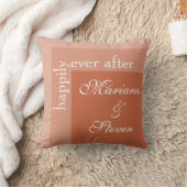 Terracotta Eenvoudige Moderne Chic Script Bruiloft Kussen (Deken)