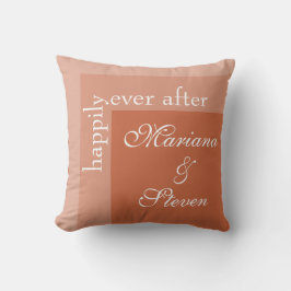 Terracotta Eenvoudige Moderne Chic Script Bruiloft Kussen