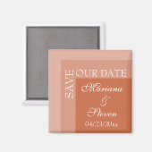 Terracotta Eenvoudige Moderne Chic Script Bruiloft Magneet (Voorkant / Achterkant)