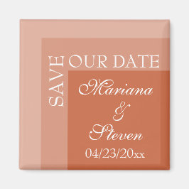 Terracotta Eenvoudige Moderne Chic Script Bruiloft Magneet