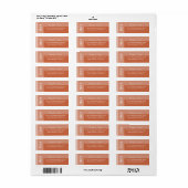 Terracotta Eenvoudige Moderne Chic Script Trouwlab Etiket (Full Sheet)