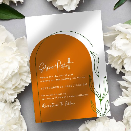 Terracotta + Eenvoudige uitnodiging voor het huwel