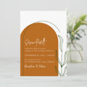 Terracotta + Eenvoudige uitnodiging voor het huwel (Staand voorkant)