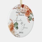 Terracotta eerste kerst getrouwd keramisch ornament (Rechts)