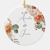 Terracotta eerste kerst getrouwd keramisch ornament (Achterkant)