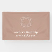 Terracotta eerste reis rond de zon spandoek (Horizontaal)