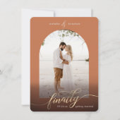 Terracotta eindelijk trouwend & de Foto van het Ve Save The Date (Voorkant)