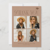 Terracotta Elegance Afstuderen Dank u Collage Bedankkaart (Voorkant)