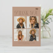 Terracotta Elegance Afstuderen Dank u Collage Bedankkaart (Staand voorkant)