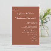 Terracotta Elegant Chic Calligraphy Wedding Kaart (Staand voorkant)