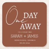 Terracotta Elegant Een dag weg repetitie diner Kartonnen Onderzetters (Voorkant)