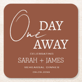Terracotta Elegant Een dag weg repetitie diner Kartonnen Onderzetters