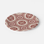 Terracotta Elegant Emblem Floral Papieren Bordje (Gekanteld)