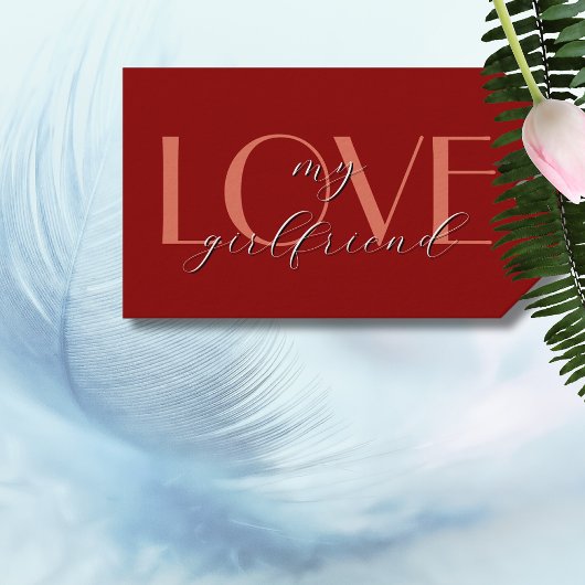 Terracotta Elegant LOVE Rode Fluwelen Valentijn Cadeaulabel