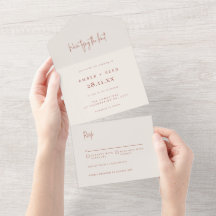 Terracotta Elegant Minimalist Tear Off Wedding