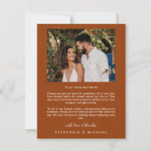 Terracotta Elegant Modern 2 foto bruiloft Bedankkaart (Achterkant)