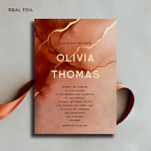 Terracotta Elegant Modern Beach Fall Bruiloft Goud