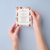 Terracotta Elegant Modern Bruiloft Menu (Hand)