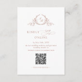 Terracotta Elegant Monogram RSVP Online QR Code Informatiekaartje (Voorkant)