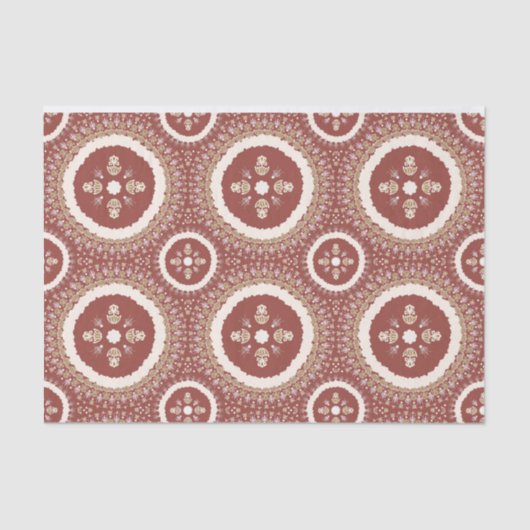 Terracotta Elegant Ornamental Floral Tissuepapier (Voorkant)