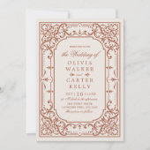 Terracotta elegant romantische bruiloft kaart (Voorkant)