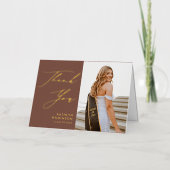 Terracotta Elegant Script Afstuderen Hartelijk dan Folie Wenskaart (Voorkant)