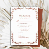 Terracotta Elegant Script  Bloemenbruiloft RSVP Kaartje