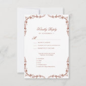 Terracotta Elegant Script  Bloemenbruiloft RSVP Kaartje (Voorkant)