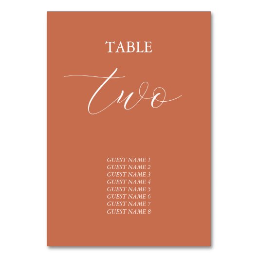 Terracotta Elegant Script Calligraphy Wedding Kaart (Voorkant)