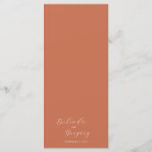 Terracotta Elegant Script Calligraphy Wedding Menu (Achterkant)