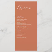 Terracotta Elegant Script Calligraphy Wedding Menu (Voorkant)