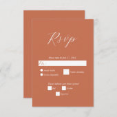 Terracotta Elegant Script Calligraphy Wedding RSVP Kaartje (Voorkant / Achterkant)