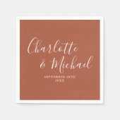 Terracotta Elegant Script Minimalist  Servet (Voorkant)