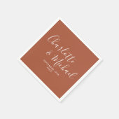 Terracotta Elegant Script Minimalist  Servet (Hoek)