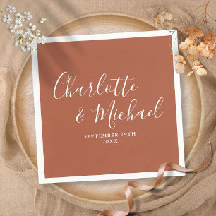 Terracotta Elegant Script Minimalist  Servet