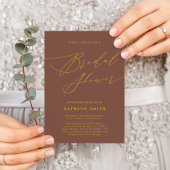 Terracotta Elegant Script Modern Vrijgezellenfeest Kaart